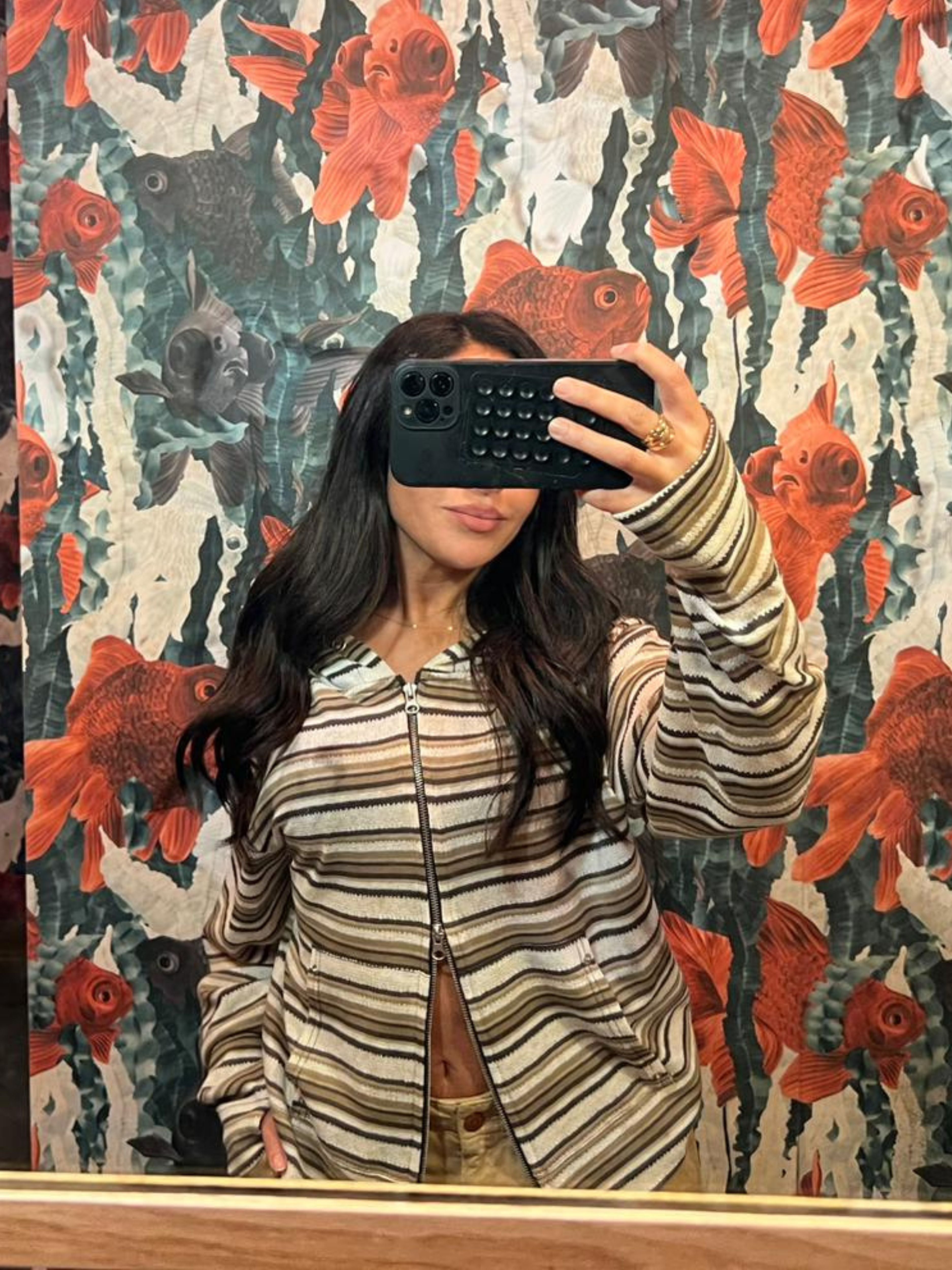 Striped Knit Button Cardigan