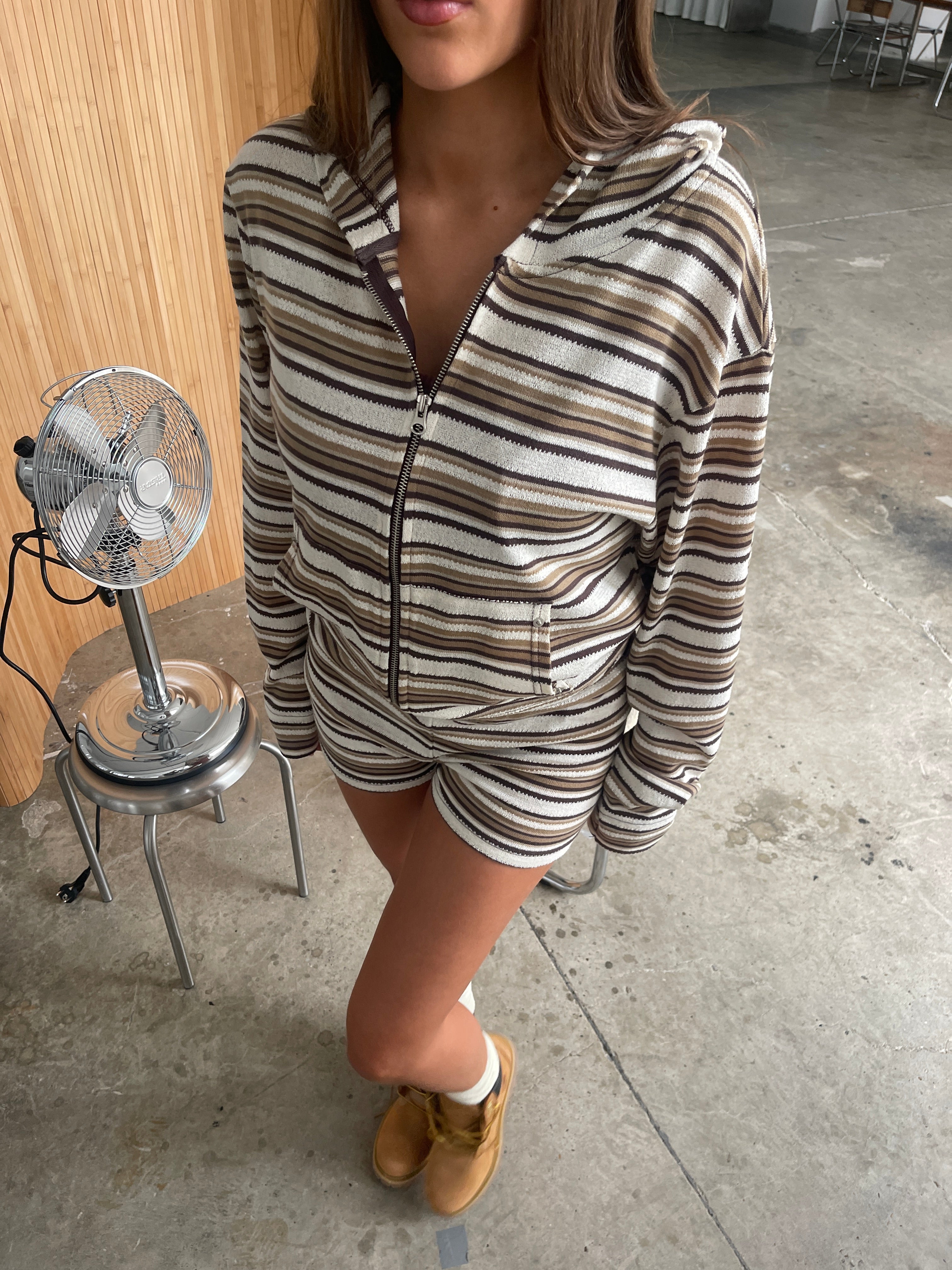 Striped Knit Button Cardigan