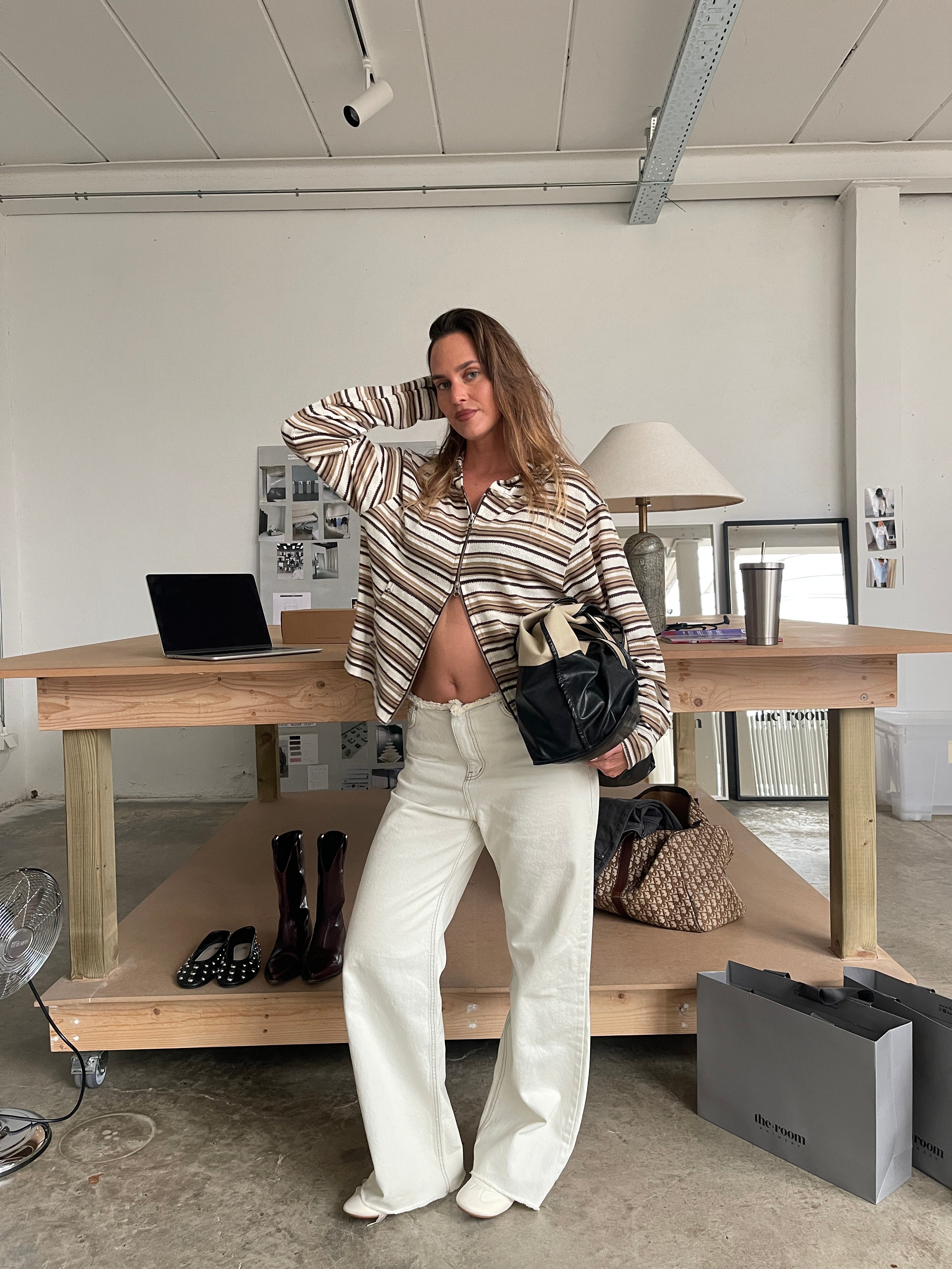 Striped Knit Button Cardigan