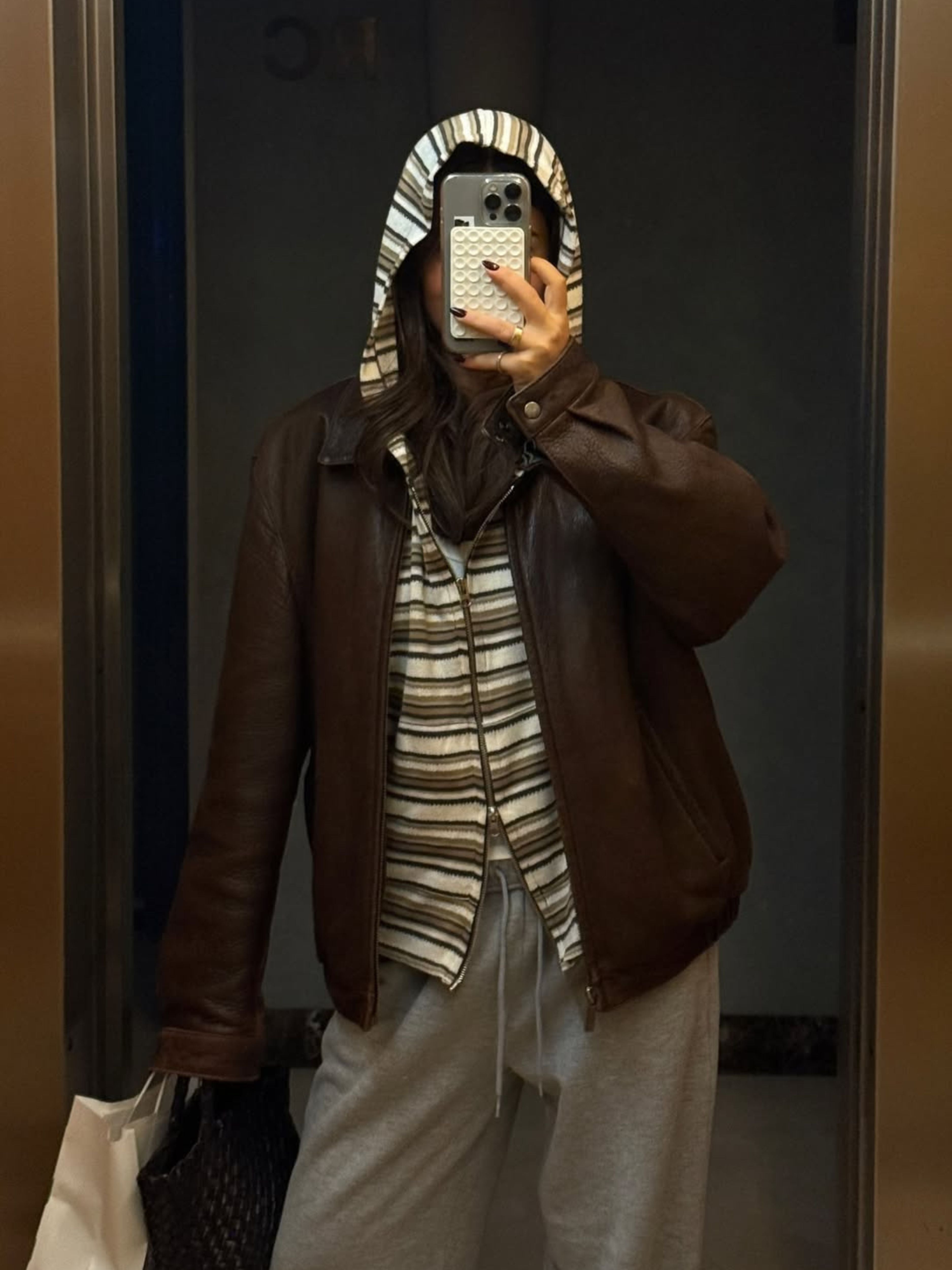 Striped Knit Button Cardigan