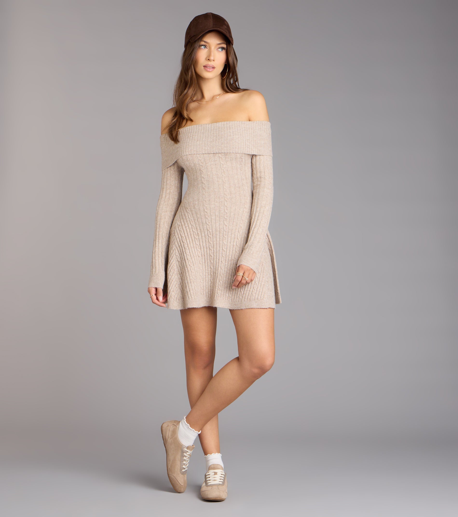 Taupe Wrap Dress