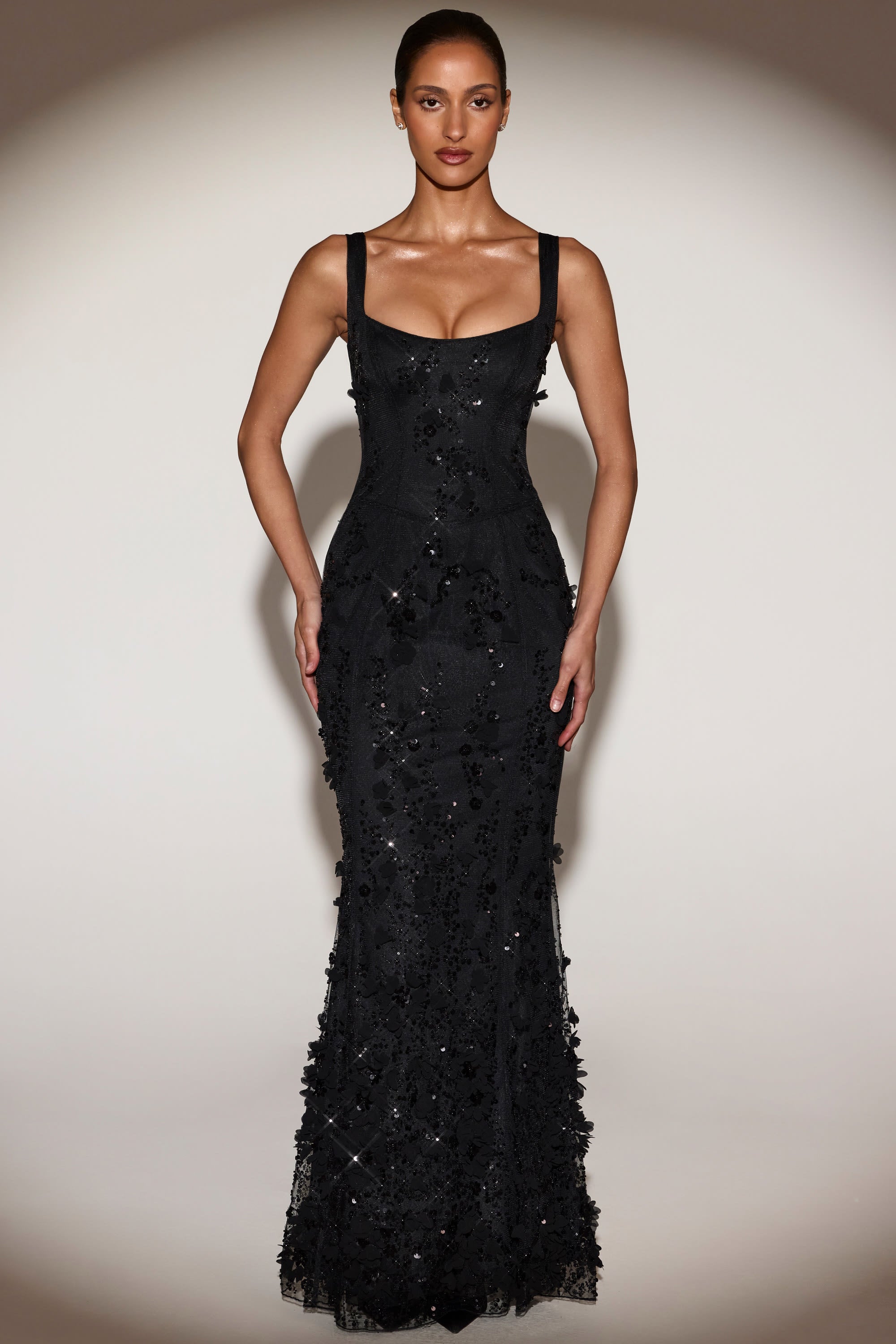 Black Sequin Gown