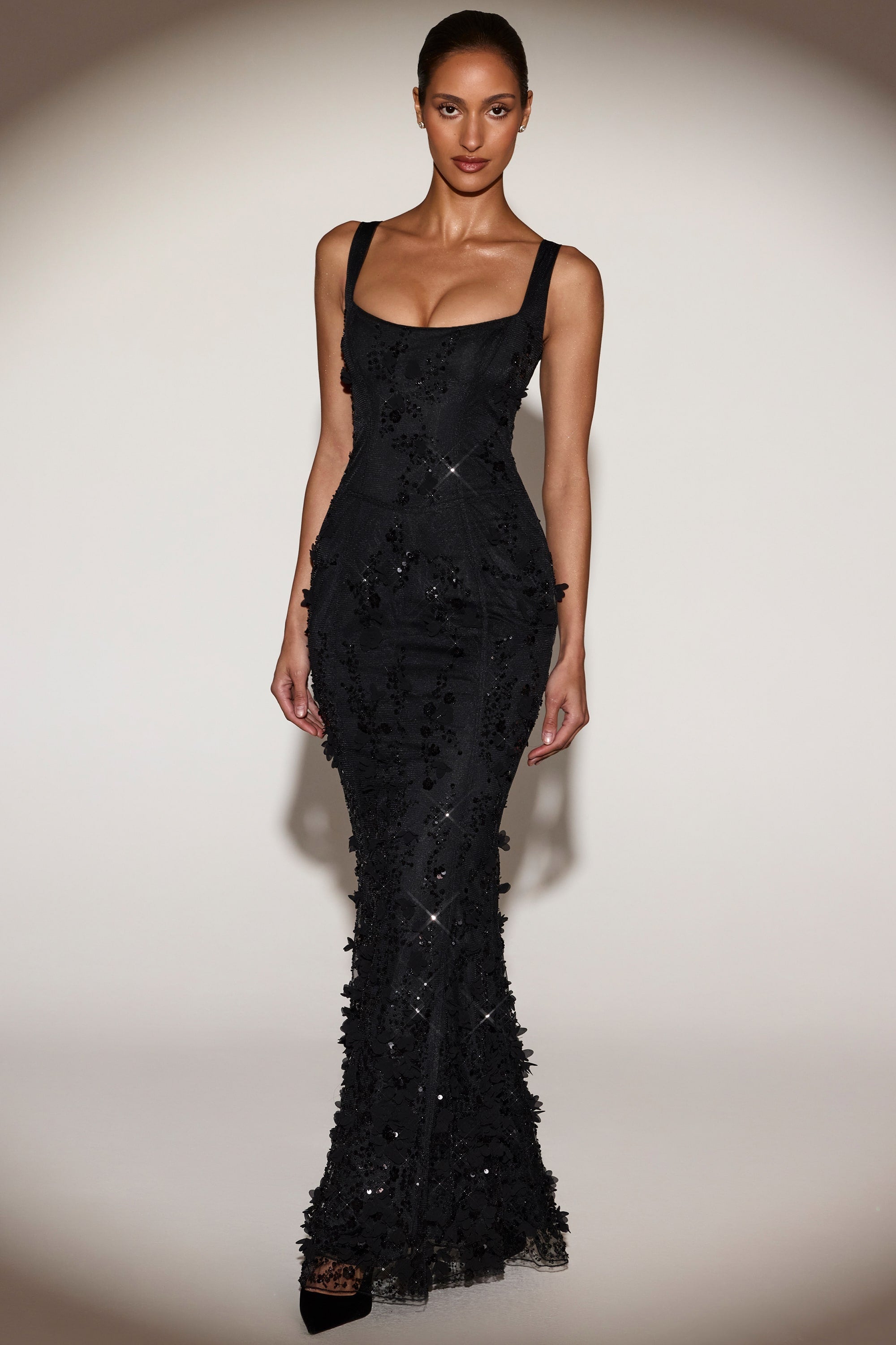 Black Sequin Gown