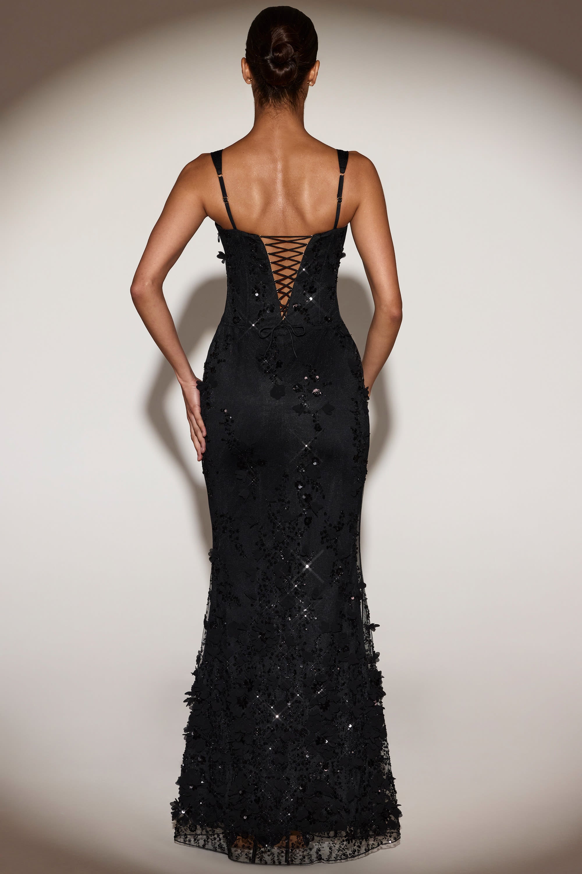 Black Sequin Gown