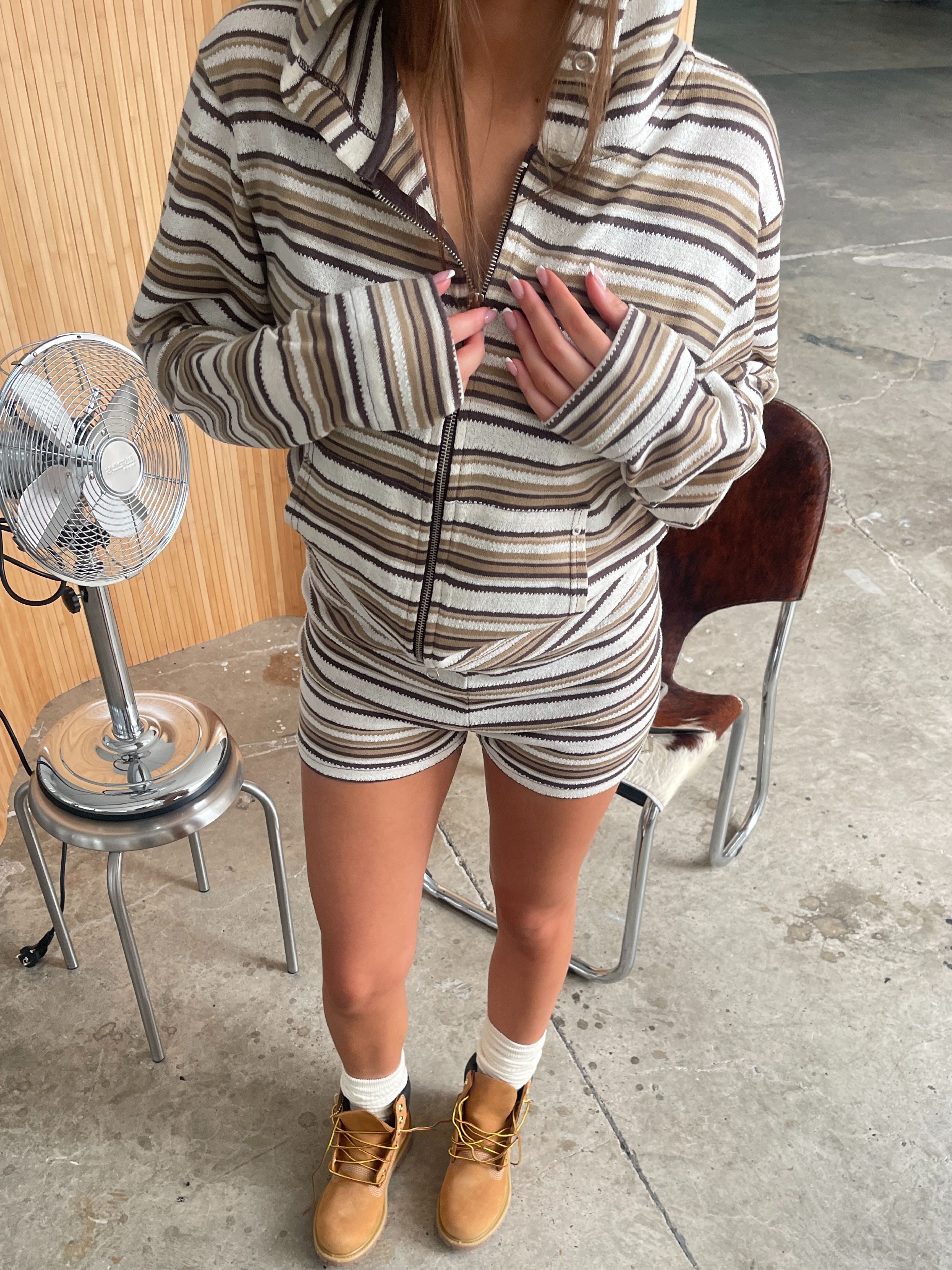 Striped Knit Button Cardigan