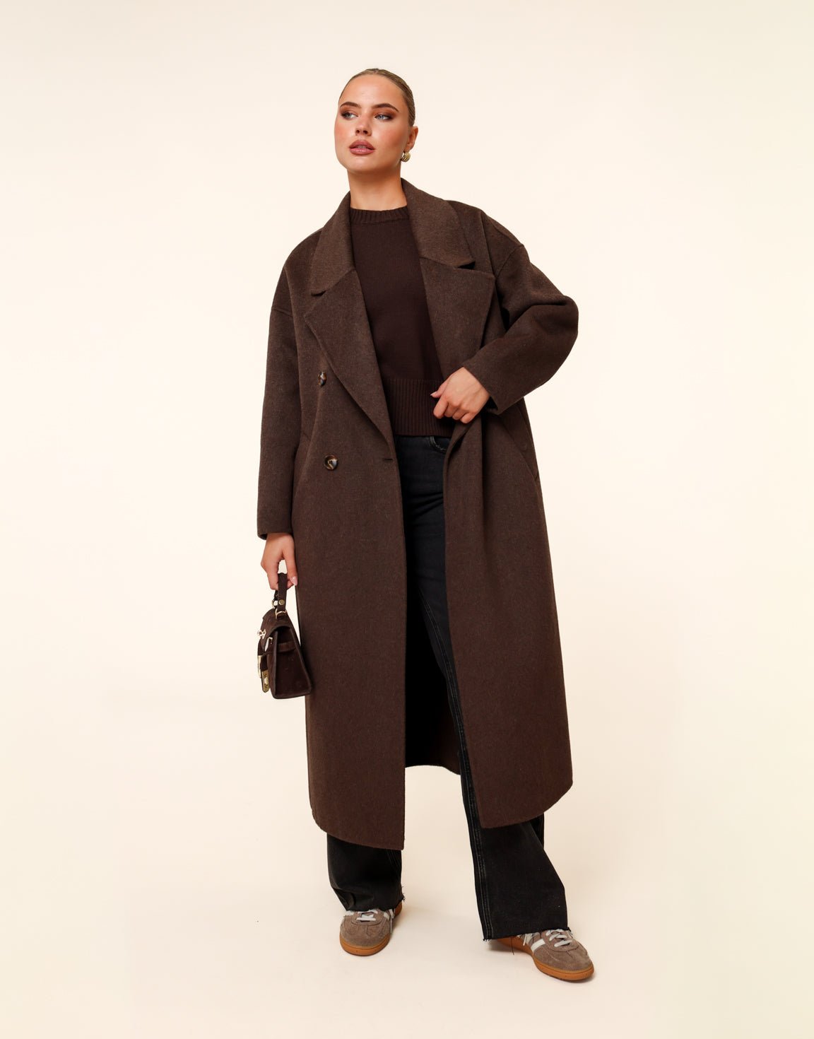 Longline Brown Suede Coat